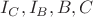 $  I_C,I_B,B,C$