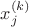 $x_j^{(k)}$