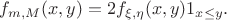 $$
f_{m,M}(x,y) = 2 f_{\xi,\eta}(x,y) 1_{x\le y}.
$$