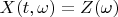 $X(t,\omega)=Z(\omega)$