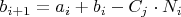 $b_{i+1}=a_i+b_i-C_j\cdot{N_i}$