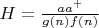 $H=\frac {aa^+}{g(n)f(n)}$