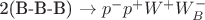 2(B-B-B) \to p^-p^+W^+W_B^-