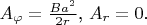 $A_\varphi = \frac{Ba^2}{2 r}\text{, } A_r = 0$.