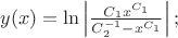 $\Ds  y(x)=\ln\left|\frac{C_1x^{C_1}}{C_2^{-1}-x^{C_1}}\right|;$