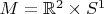 $M=\mathbb{R}^2\times S^1$