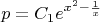 \[ p = C_1 e^{x^2 - \frac{1} {x}} \]