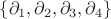 $\{\partial_1, \partial_2, \partial_3, \partial_4\}$