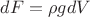 $dF = \rho g dV$