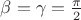 $\beta = \gamma=  \frac{\pi}{2}$