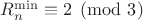 $R_n^{\min}\equiv2\pmod3$