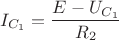 $$I_{C_1}=\frac{E-U_{C_1}}{R_2}$$