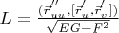 $L=\frac{(\vec r_{uu}^{''},[\vec r_u^{'},\vec r_v^{'}])}{\sqrt{EG-F^2}}$