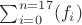 $\sum_{i=0}^{n=17}(f_i)$