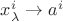 $x_\lambda^i \to a^i$