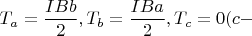$T_a=\dfrac {IBb}2, T_b=\dfrac {IBa}2, T_c=0(c-$