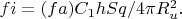$fi=(fa)C_1 hSq/4\pi R_u^2.  $