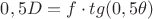 $0,5 D = f  \cdot tg(0,5\theta )$