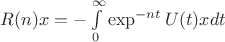 $ R(n)x=- \int\limits_{0}^{\infty} \exp^{-nt}U(t)xdt
