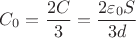 $C_{0}=\dfrac{2C}{3}=\dfrac{2 \varepsilon_{0}S}{3d}$