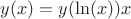 $y(x)=y(\ln(x))x$ $y(x)=y(\ln(x))x$