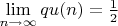 $\lim \limits_{n\to\infty}qu(n)=\frac{1}{2}$