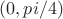 $(0,pi/4)$