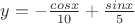 $y=-\frac{cosx}{10}+\frac{sinx}{5}$