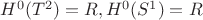 $H^0(T^2) = R, H^0(S^1) = R$