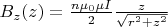 $B_{z}(z) = \frac{n \mu_{0} \mu I}{2} \frac{z}{\sqrt{r^2 + z^2}}$