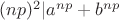 $(np)^2|{a^{np}+b^{np}}$