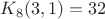 $K_8(3,1)=32$