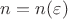$n=n(\varepsilon)$