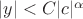 $|y|<C|c|^\alpha$