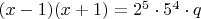$(x-1)(x+1)=2^5\cdot5^4\cdot q$