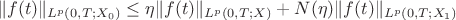 $$\|f(t)\|_{L^p(0,T;X_0)}\leq\eta\|f(t)\|_{L^p(0,T;X)}+N(\eta)\|f(t)\|_{L^p(0,T;X_1)}$$