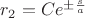 $r_2=C e^{\pm \frac{s}{a}}$