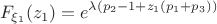 $$F_{\xi_1}(z_1) = e^{\lambda(p_2-1+z_1(p_1+p_3))}$$