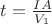 $t =\frac{IA}{V_1} $
