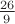 $\frac{26}{9}$