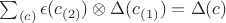 $
\sum_{(c)} \epsilon (c_{(2)}) \otimes \Delta (c_{(1)})=\Delta (c)
$