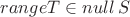 $range T \in null \, S$
