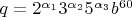 $\[q = 2^{\alpha _1 } 3^{\alpha _2 } 5^{\alpha _3 } b^{60} \]$