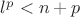 $l^p<n+p$