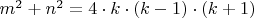 $m^2+n^2=4\cdot k\cdot(k-1)\cdot(k+1)$