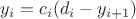 $y_{i} =c_{i} (d_{i} -y_{i+1} )$