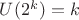 $U(2^k)=k$