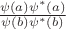 $\frac{\psi(a)\psi^*(a)}{\psi(b)\psi^*(b)}$