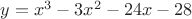 $y=x^3-3x^2-24x-28$