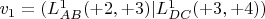 $v_1 = ( L^1_{AB}(+2,+3)  | L^1_{DC}(+3, +4) )$
